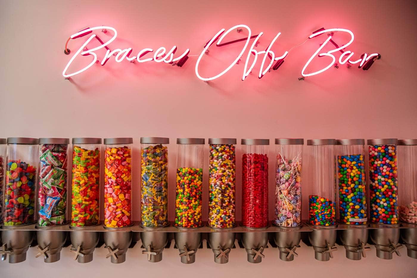 Braces off brar with candy dispensers